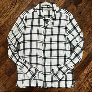 AllSaints Arline Black and White Plaid Shirt Medium